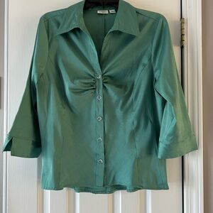 Cato Green Button-Up Women's Blouse